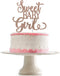 Sweet Baby Girl Cake Topper - Rose Gold Glitter Baby Shower Cake Topper for Its A Girl Celebration