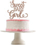 Sweet Baby Girl Cake Topper - Rose Gold Glitter Baby Shower Cake Topper for Its A Girl Celebration