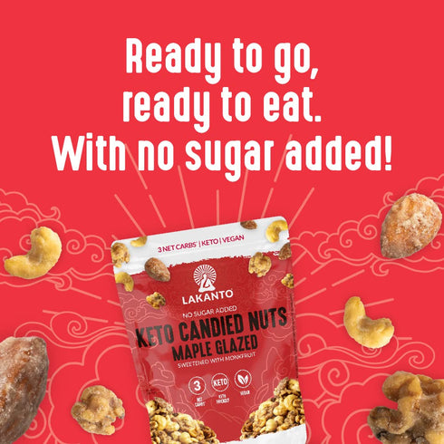 3 Lakanto Candied Nuts Maple Glazed - No Sugar Added, Sweetened with Monk Fruit, Net Carbs, Keto Diet Friendly, Vegan