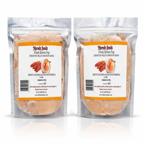 nireds foods Fresh Brown Pap (Ogi/Akamu) Fermented Millet & Sorghum Grains | (2)1.5 lb