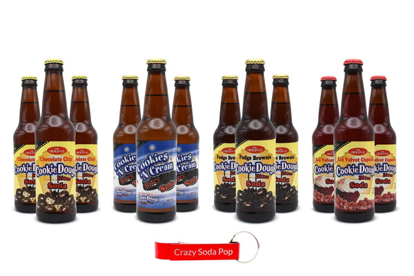 Generic Rocket Fizz Cookie Dough Soda Variety Pack| 12 Pack of 4 Unique