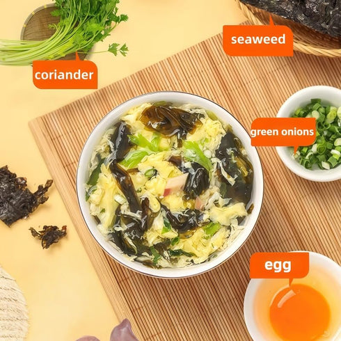 BAHWJCTO Pack Package. Seaweed Miso Soup Fast Food, Convenient Food, Vegetable Soup, Breakfast Fast Food. A Five