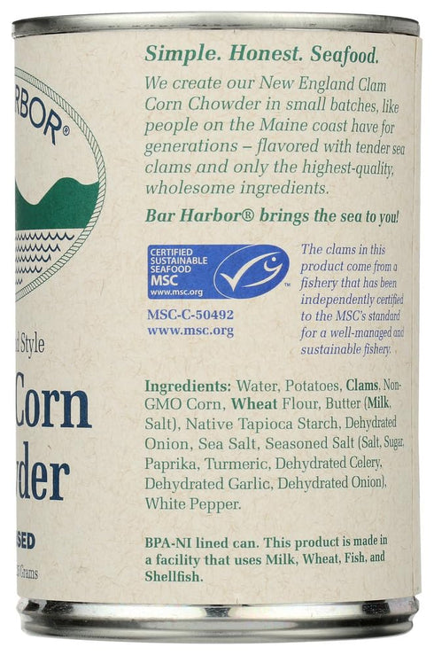 Bar Harbor 6 15 oz. Clam and Corn Chowder - Case