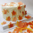 50 pcs Edible Fall Leaves Gold Leaf Cake Topper, Maple Leaves Cake Decorations for Party Cupcake