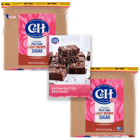 C&H Light Brown Sugar, 2 lb Zipper Bag (2-Pack) - Ideal Sugar
