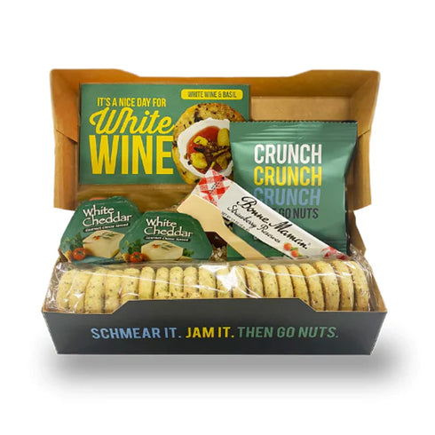 20 Count Pack Crackerology White Wine & Basil Gourmet Artisan Snack Kits, Crackers Plus Toppings, Easy & Simple