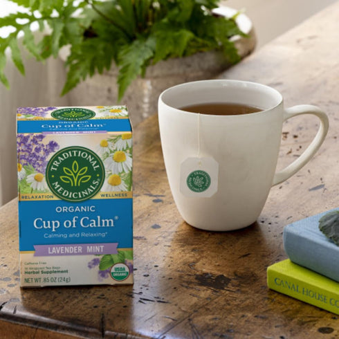 16 (Pack 6) Traditional Medicinals Organic Cup of Calm Relaxation Tea, Tea Bags