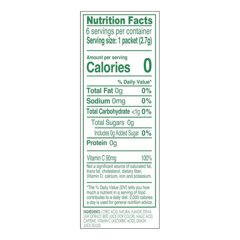 6ct (Pack 12) True Lemon Wild Cherry Cranberry of - Energy Drink Powder Mix - Sugar Free Energy Drinks