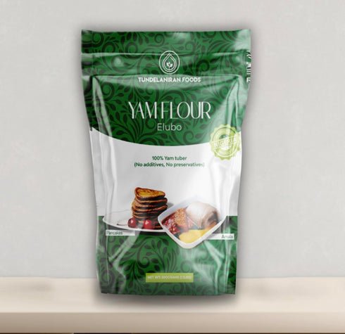 TundeLaniran Foods Yam Flour - Elubo - 1.1lbs - Pure Grinded Yam Tuber -