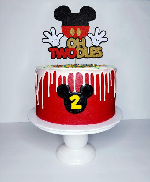 Oh Twodles Mouse Cake Topper | 2nd Birthday Party Supplies and Decorations