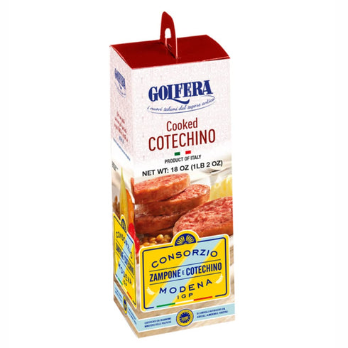 17.5 oz 500 (Pack 1) Golfera Cotechino Authentic Italian Pork Sausage, Charcuterie Meat, Pre-Cooked Breakfast Sausage