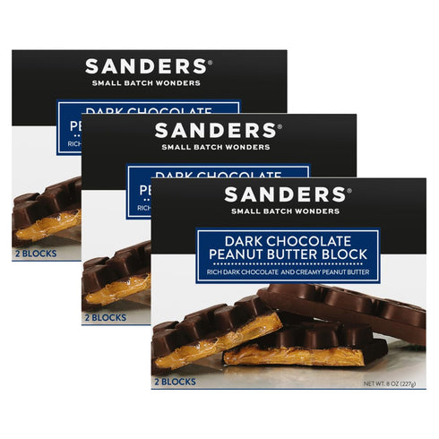 Sanders Dark Chocolate Peanut Butter Block 3-Pack (3 x 8 oz. box)