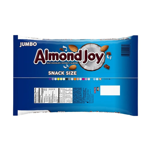20.1 oz (Pack 2) ALMOND JOY Coconut and Almond Chocolate Snack Size, Candy Jumbo Bag