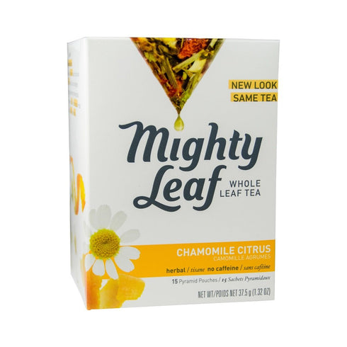 45 (Pack 3, 15CT Mighty Leaf Whole Leaf Tea, Chamomile Citrus, Tea Bags of each) Individual Pyramid-Style Tea Sachets