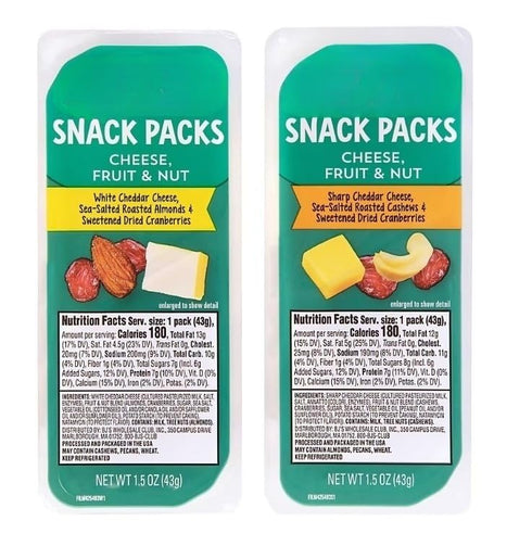 Generic Packs 12 packs Cheese Fruit & Nut Snack , Are perfect for an on-the-go snack! Featuring individual and two