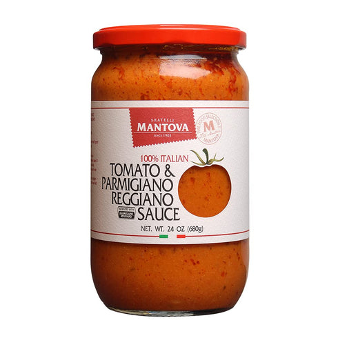 Mantova Tomato & Parmigiano Reggiano PDO Sauce, 24 oz (Pack of 2), Product of Italy, Fresh Sun-Ripened Tomatoes