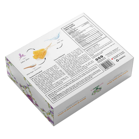25 Pack, 16Oz, 450 (25x18g) EUPHERBIA Saffron Rock Candy Sticks, Pure Crystalline Elegance, Handcrafted Sweetness