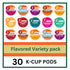 KUPIX 30 Count Pack - Flavored Variety Coffee Pods K Cup Sampler Hazelnut, Cinnamon , Pecan, Caramel, Vanilla