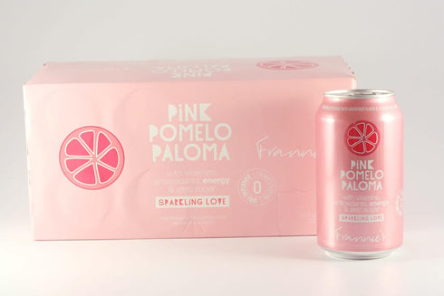 AmishTastes 12 Oz. 24) Frannies Pink Pomelo Paloma Sparkling Soda, Protected With High-Density Foam, Can (Case