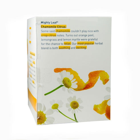 45 (Pack 3, 15CT Mighty Leaf Whole Leaf Tea, Chamomile Citrus, Tea Bags of each) Individual Pyramid-Style Tea Sachets