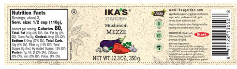 Ika's Garden 12.3 oz Mushroom Mezze Vegan, Gluten-Free, Non-GMO, Ready-to-Eat Mediterranean Spread Jar