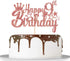 Rose Gold Glitter Happy 9th Birthday Cake Topper - Kids 9th Birthday Anniversary Party Decoration Supplies