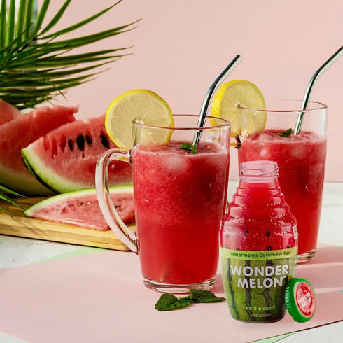 8.45oz (6 Pack) 100% 6/27/2026 Wonder Melon Organic Watermelon Juice with Cucumber & Basil, Juice, Cold Pressed, Best
