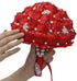 ZGHQHCDRH 10" 11 Wedding Bouquet for Bride Handmade Satin & Rhinestone Round Bouquet, Colors, Zero Maintenance