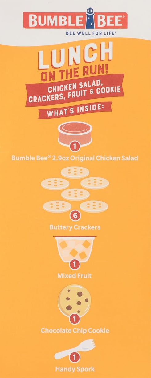 8.2 oz (Pack 4) Bumble Bee Lunch On The Run Chicken Salad with Crackers Kit, of - Ready to Eat, Includes Crackers