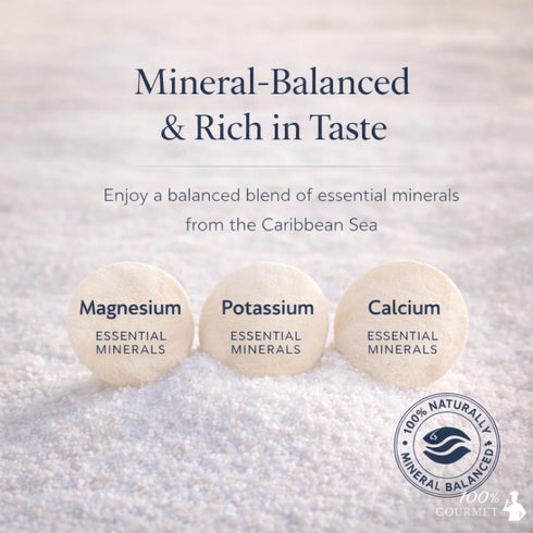 100% (9 oz) Gourmet Fine Sea Salt Caribbean Sea Salt, Natural & Unrefined, Naturally Mineral-Balanced, Fine Grain Table