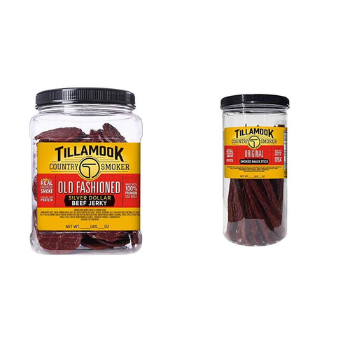Tillamook Country Smoker Real Hardwood Smoked Silver Dollar Beef Jerky, Old Fashioned (13 Ounce) and