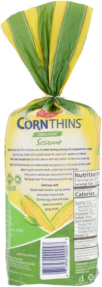 THE FOODFINDERS LIMITED (10 Pack) 150 |10 Pack - Real Foods Sesame Corn Thins| g