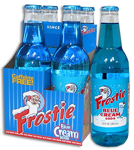 Frostie Soda 12 ounce Glass Bottles (Blue Cream, 4)
