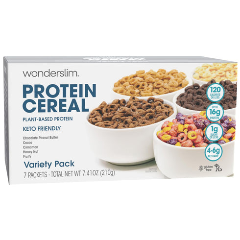WonderSlim Protein Cereal, Variety Pack, Low Sugar, Gluten Free, Keto Friendly &