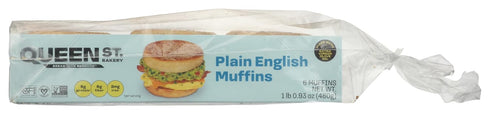 Queen St. Bakery Plain Superfood English Muffins Vegan, Protein & Fibre, Gluten-Free, Allergen Free English