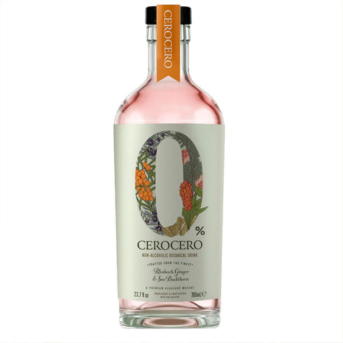 CeroCero Rhubarb, Ginger & Sea Buckthorn Non Alcoholic Gin, Crisp and Refreshing