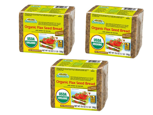 Organic Flax Seed Bread, 17.6 oz, pack of 3