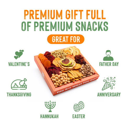 GURU HUNU Dried Fruit Gift Baskets, Nuts Gift Basket - Food Gifts Basket for Thanksgiving, Anniversary, Birthday