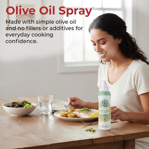 4.7oz Olive Oil Non-Stick Cooking Spray with Omegas, No Propellants, Air Fryer, Baking, Roasting & Sauting, Quality