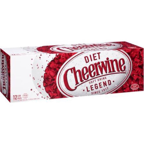 Cheerwine Diet Cherry Soda, 12 oz (24 Cans)