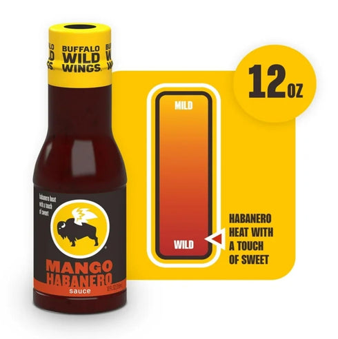 Pack 2 Buffalo Wild Wings Mango Habanero Sauce - of - Elevate you Sauce Game - Feel the Burn with Mango Habanero - Two