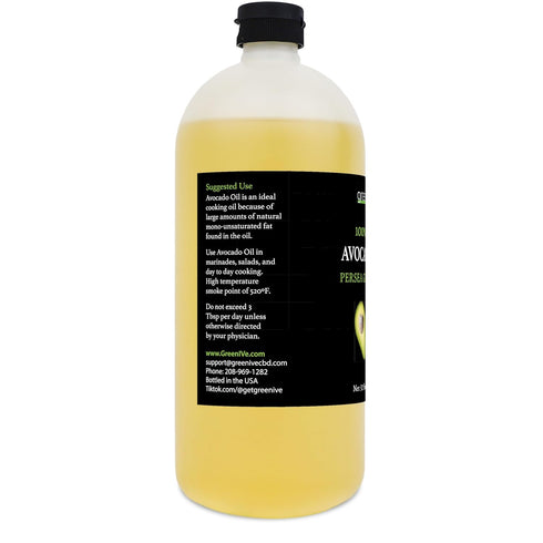 100% (32 GreenIVe Avocado Oil Naturally Grown Pure Natural without Additives, Clean, Cold Pressed, Non-GMO, Vegan: