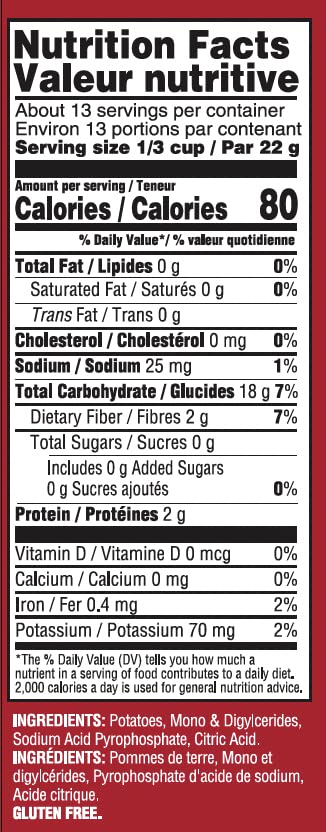 10oz Gefen Instant Idaho Mashed Potatoes, "Resealable Canister", Dairy Free, Gluten Free, No MSG