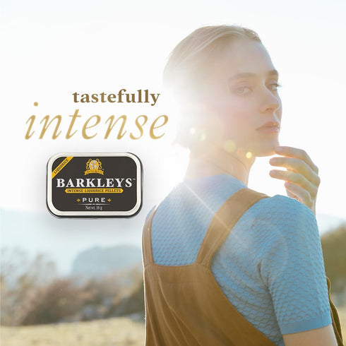 Barkleys Black Licorice Candy, Gluten Free Licorice Pellets, Vegan Black Licorice Intense (1 Can x 16 gr.)