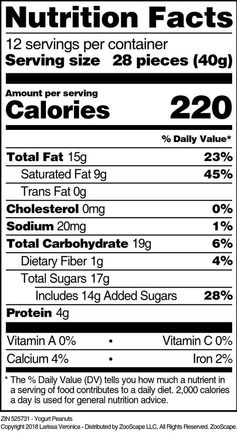 Larissa Veronica (16 oz, 525731) Yogurt Peanuts ZIN: