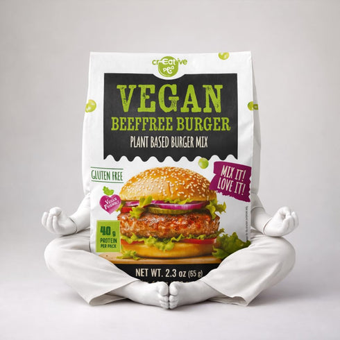 4-Pack ~1 Creative Pea Beeffree Kebab Mix | Makes kg | Shelf-Stable Vegan Protein | Just Add Water & Oil | Easy Kebab