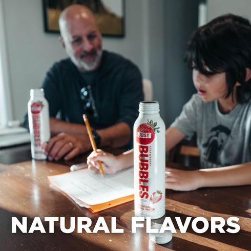 100% 16 Oz JUST Bubbles Strawberry- Pure Premium Sparkling Spring Water in a Fully Recyclable Reusable Eco-Friendly