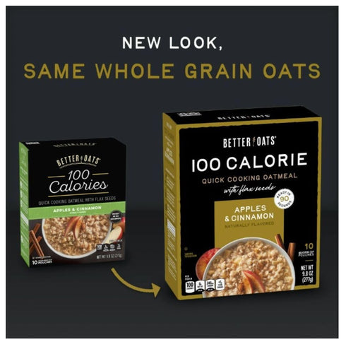 Better Oats 9.8 Pack 3 Instant Oatmeal Apples & Cinnamon ounce ( of )
