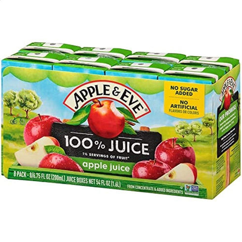 100% Juice, Apple, 6.75 Fluid-oz, 8 Count, Pack of 5 Apple (Original