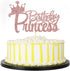 PALASASA Princess Birthday Party Cake Topper - Crown Girl Theme Baby Shower Decoration Supplies (Rose Gold)